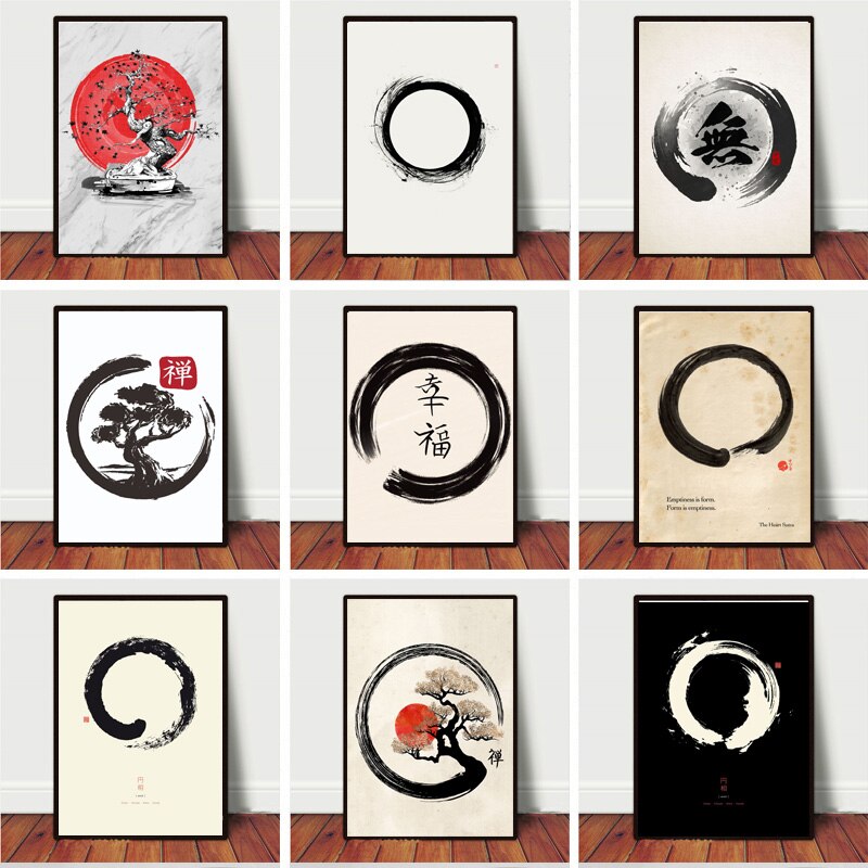 Home Decor Japandi - Zen Enso Daire Japon Tarzı Sanat