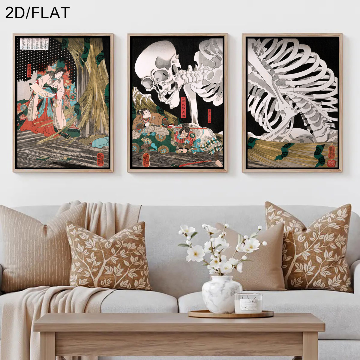 Home Decor Japandi - 3 adet Retro Japon Takiyasha Cadı