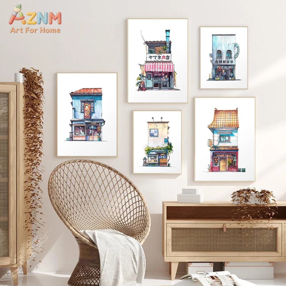 Home Decor Tokyo - AZNM Japon Mağaza Vitrini Suluboya Kanvas