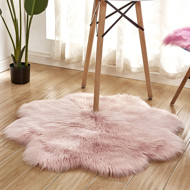 Cowhide Rug Faux - Erik Çiçeği Şekli Yumuşak Taklit Kürk