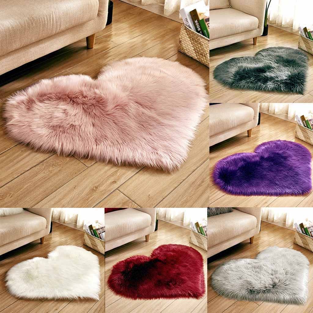 Cowhide Rug Faux - Kalp şekilli suni kürk halı yatak