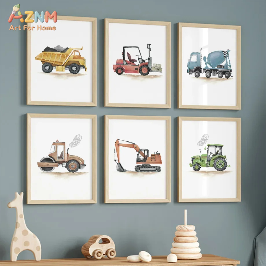 Home Decor Japandi - 6 adet İskandinav Modern karikatür araba