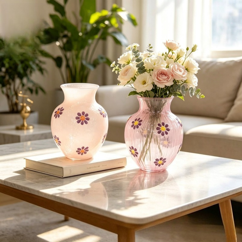 Glass Vase Nordic - Daisy Ev Dekorasyonu İskandinav Modern Sade
