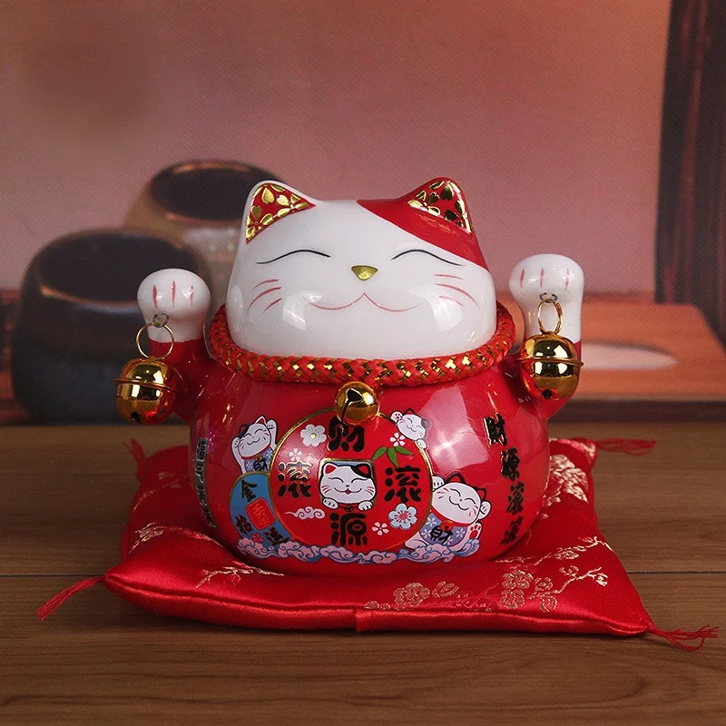 Home Decor Store - 4.5 inç Şanslı Kedi Kumbara Japon
