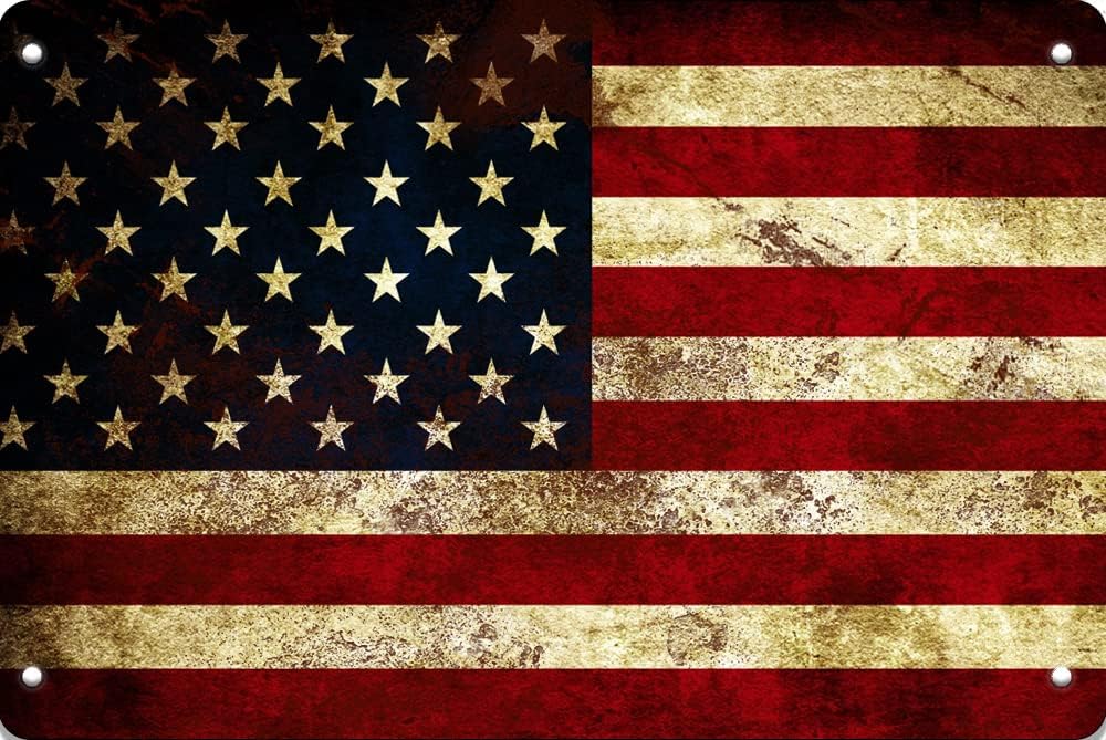 Home Decor Store - ABD Amerikan Bayrağı Tasarımlı Vintage Teneke