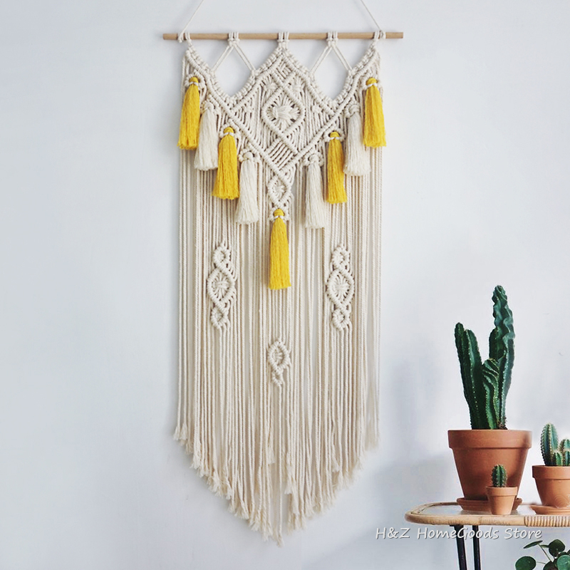 Yarn Home Decor - Makrome duvar asılı dokuma goblen Boho