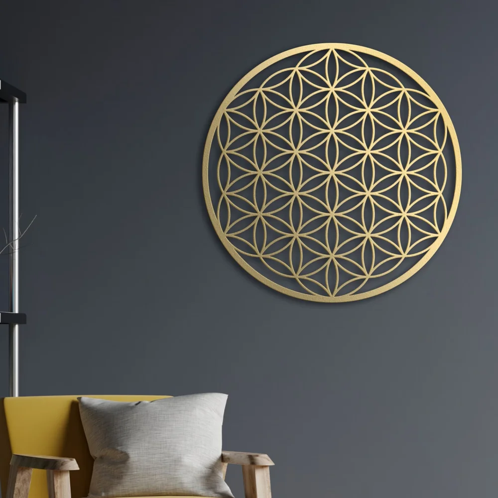 Home Decor Sofa - Yaşam Çiçeği Metal Duvar Sanatı -