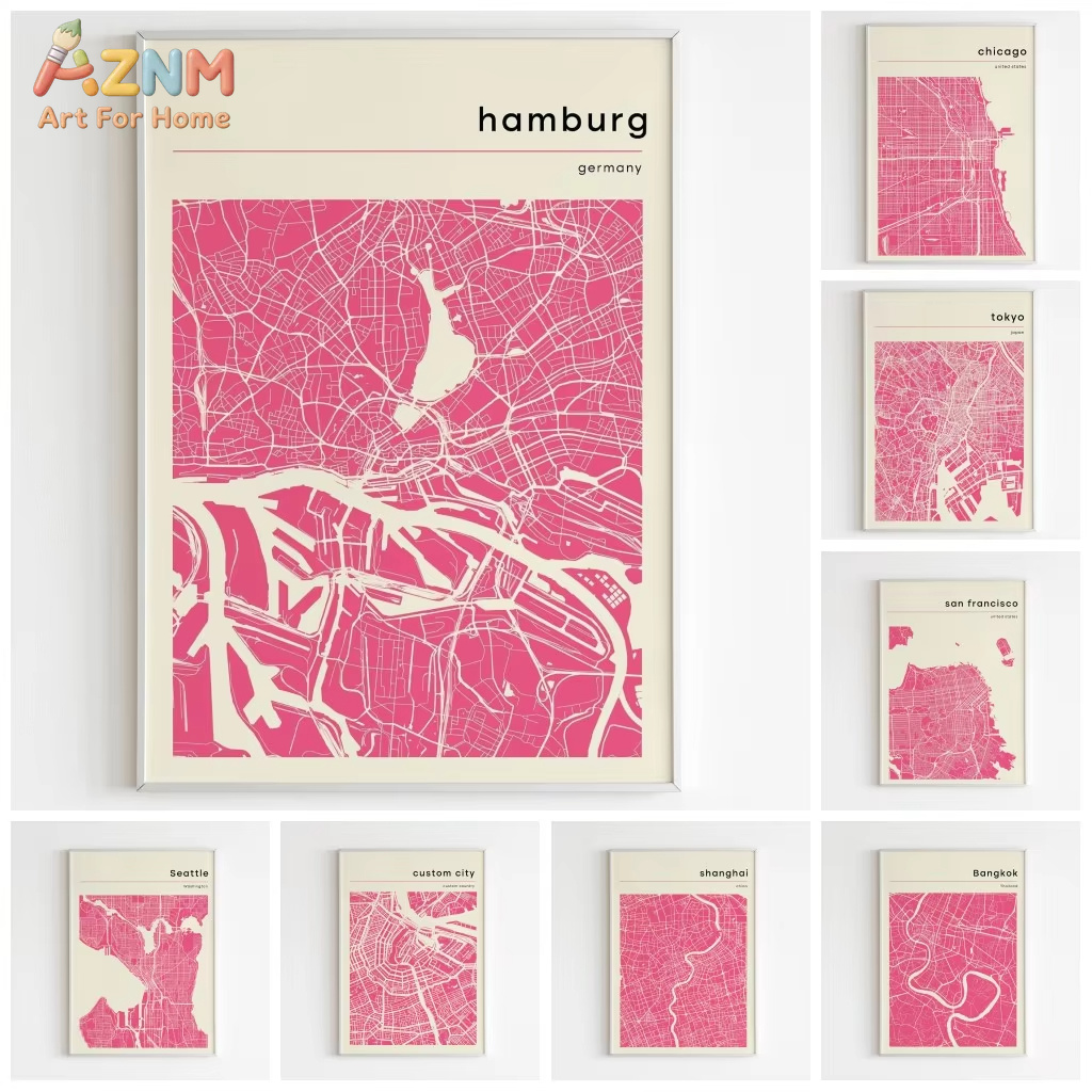 Home Decor Tokyo - 1 adet, şehir haritaları posterler ve