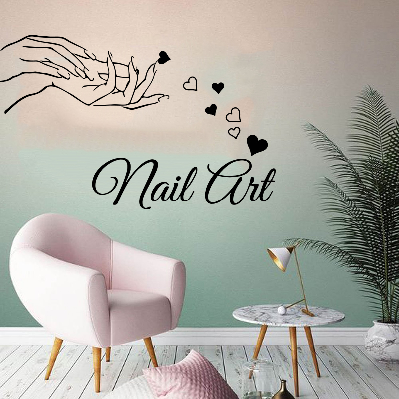 Home Decor Vinyl Flooring - Güzellik tırnak salonu kız el duvar