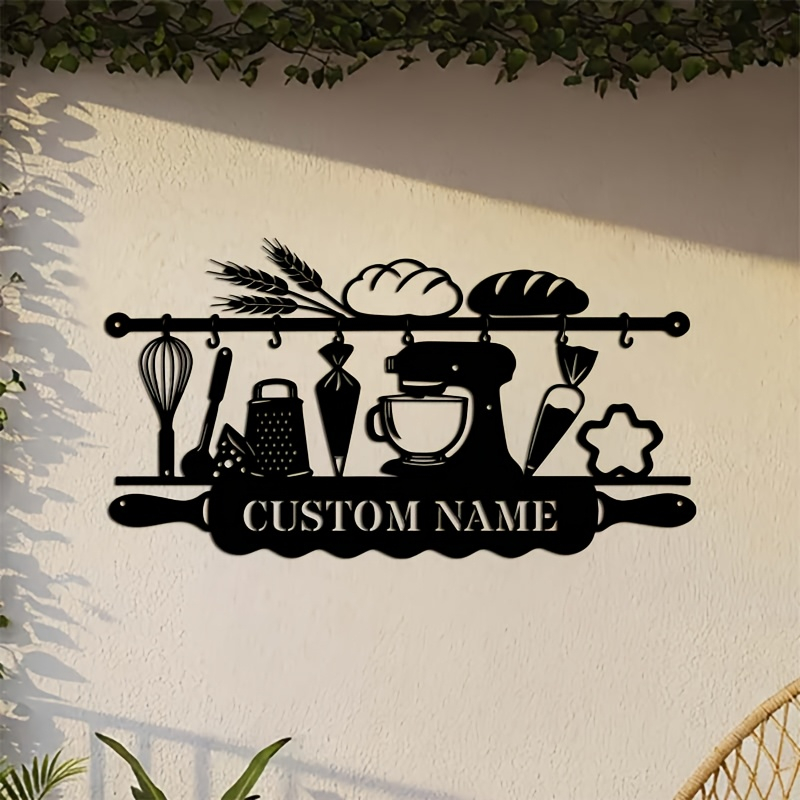 Home Decor Rustic - Kişiselleştirilmiş Mutfak Demir Duvar Sanatı, Pişirme