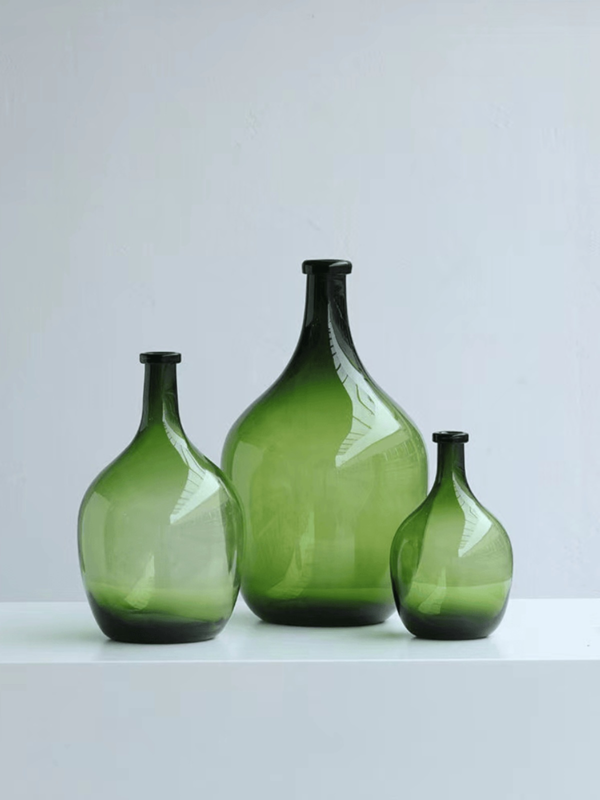 Glass Vase Nordic - El Yapımı Küçük Ağızlı Geniş Gövdeli