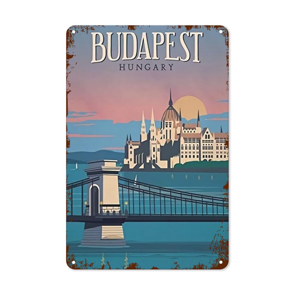Vintage teneke tabela budapeşt - Home Decor Store incelemesi ve fiyatı