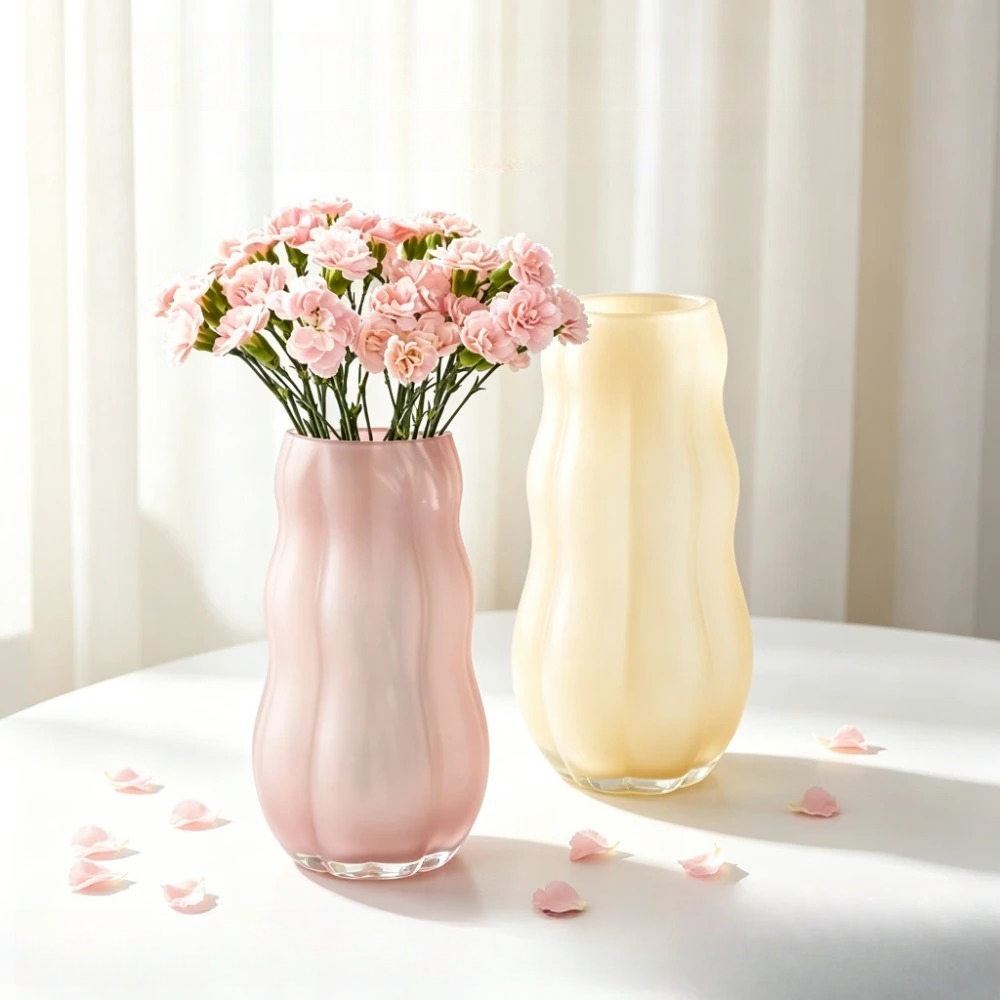 İskandinav Dalgalı Buzlu Cam Ç - Glass Vase Nordic incelemesi ve fiyatı
