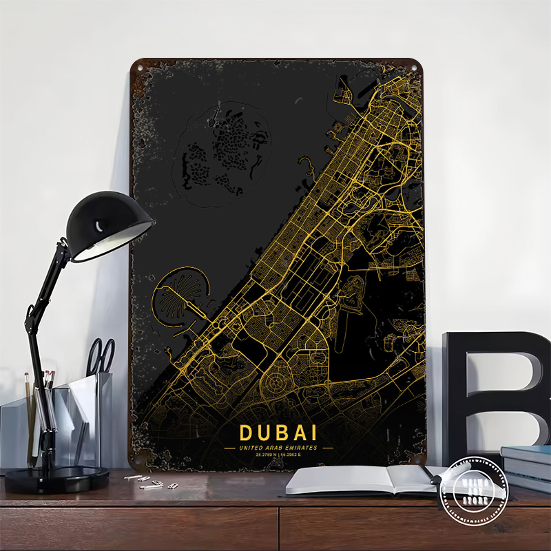 Altın Dubai Şehir Haritası Met - Home Decor Dubai incelemesi ve fiyatı