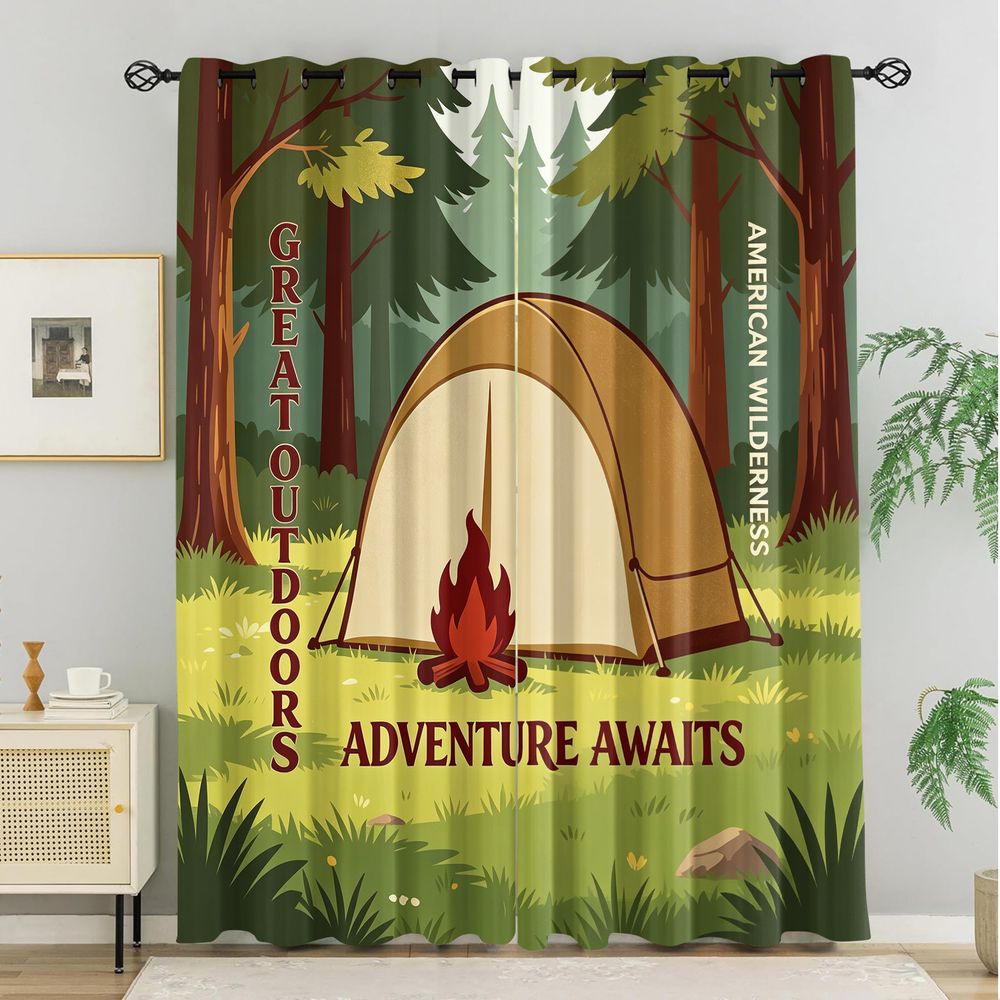 Kamp Manzarası Baskılı Perdele - Home Decor Curtains incelemesi ve fiyatı