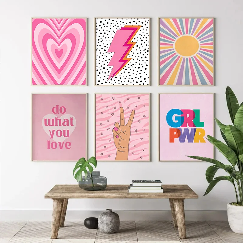 Soyut Pembe Yıldırım Degrade A - Home Decor Japandi incelemesi ve fiyatı