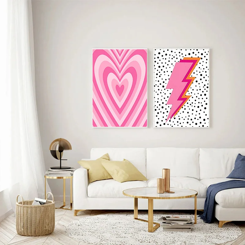 Soyut Pembe Yıldırım Degrade A - Home Decor Japandi incelemesi ve fiyatı