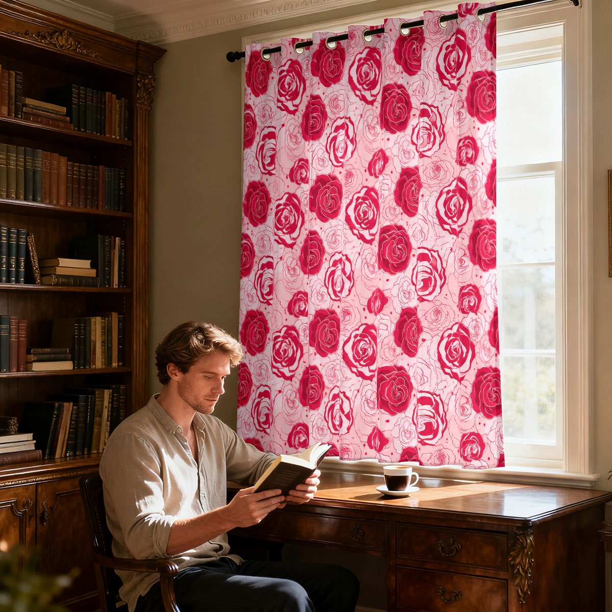 1 adet Açık Yeşil Taban Pembe  - Home Decor Curtains incelemesi ve fiyatı