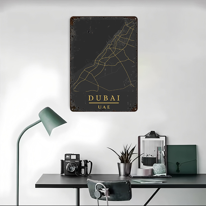 Dubai BAE Harita Sanatı Baskıl - Home Decor Dubai incelemesi ve fiyatı