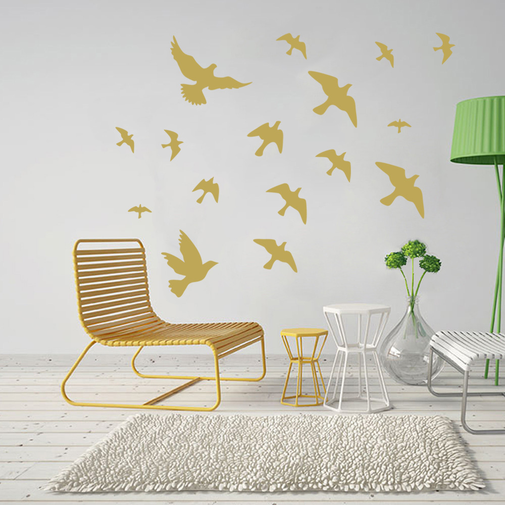 12 adet/takım kuş duvar çıkart - Home Decor Vinyl Flooring incelemesi ve fiyatı