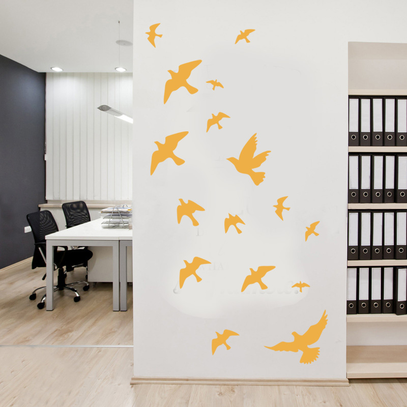 12 adet/takım kuş duvar çıkart - Home Decor Vinyl Flooring incelemesi ve fiyatı