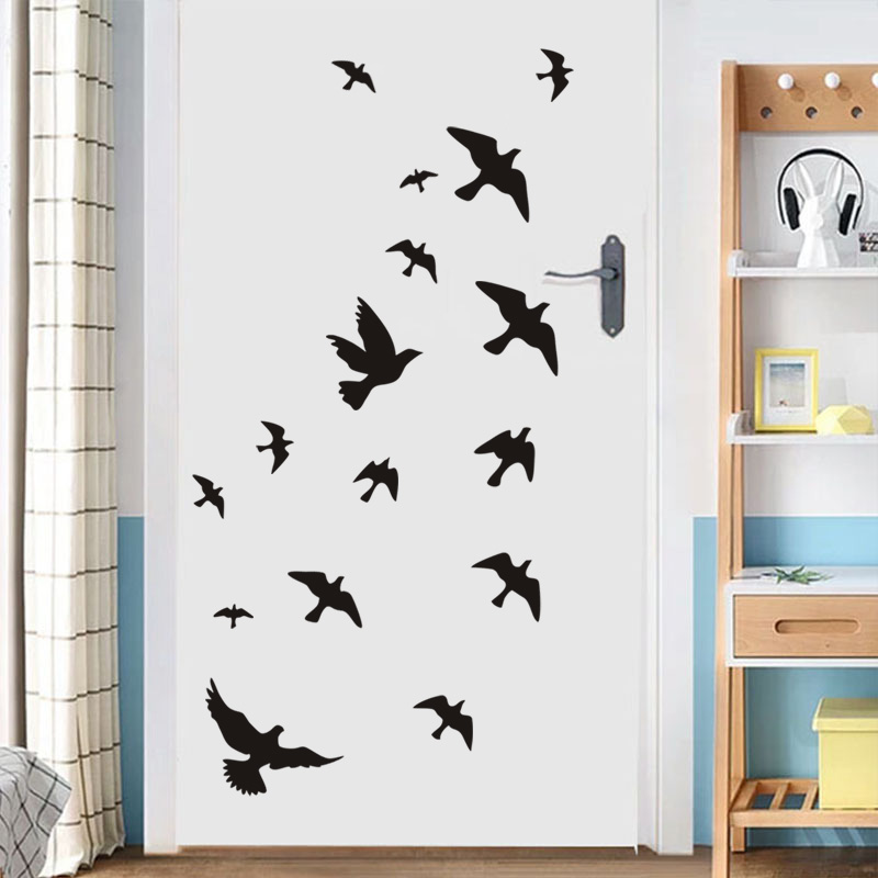 12 adet/takım kuş duvar çıkart - Home Decor Vinyl Flooring incelemesi ve fiyatı