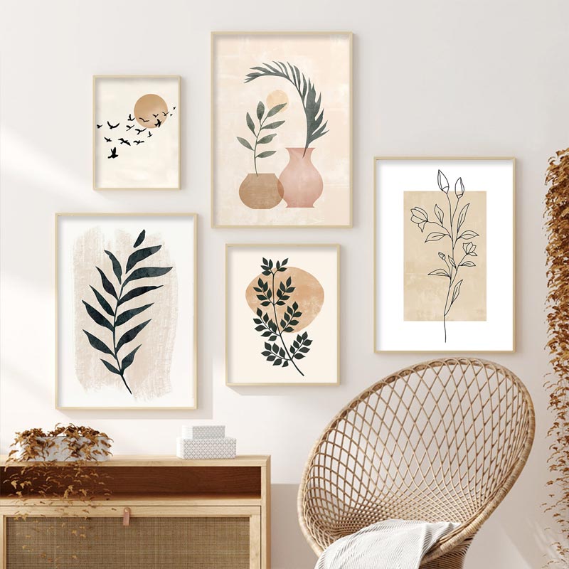 Boho posterler doğal bitki kuş - Home Decor Foto incelemesi ve fiyatı