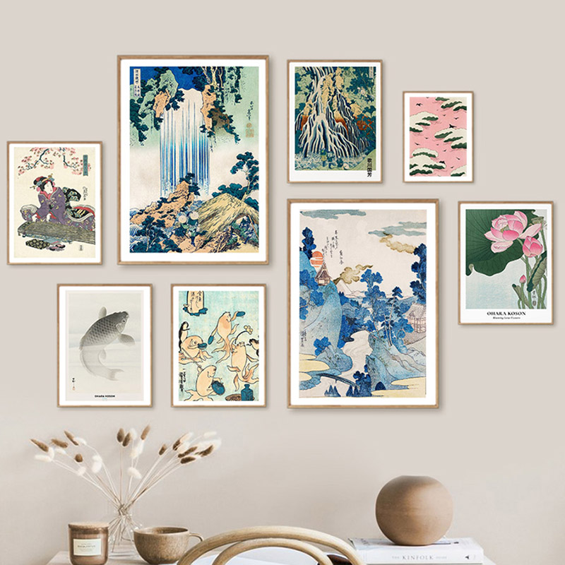 Hokusai Ohara Koson Japon sana - Home Decor Foto incelemesi ve fiyatı