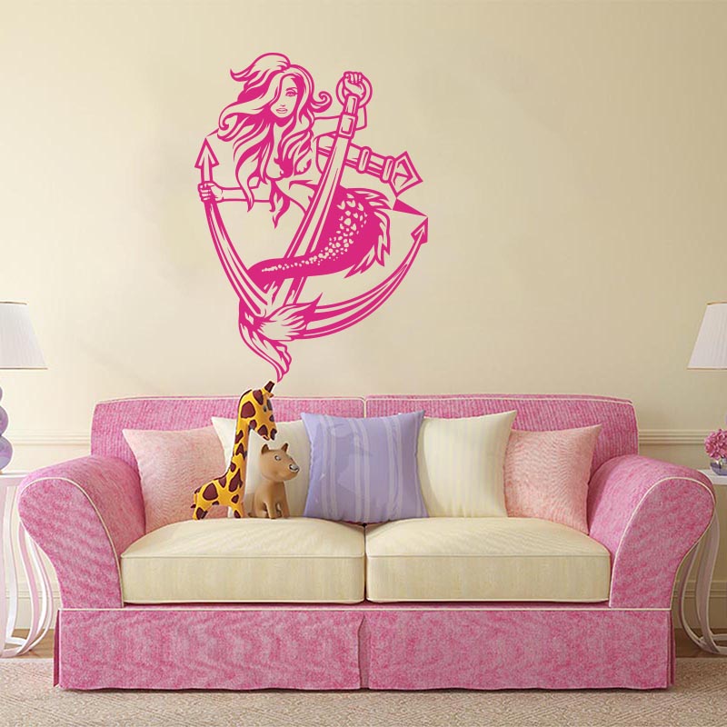 Seksi Mermaid kız Lady çapa du - Home Decor Vinyl Flooring incelemesi ve fiyatı