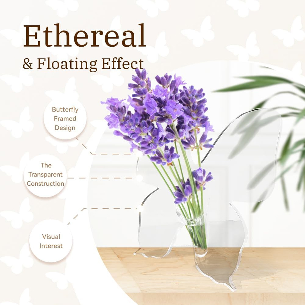 Şeffaf Kelebek Akrilik Çiçek V - Home Decor Vase incelemesi ve fiyatı